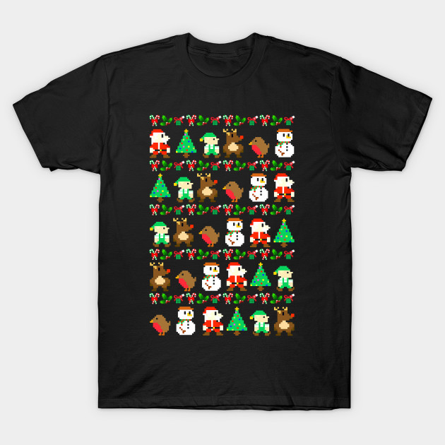 8Bit Retro Video Game Ugly Christmas Sweater Christmas TShirt